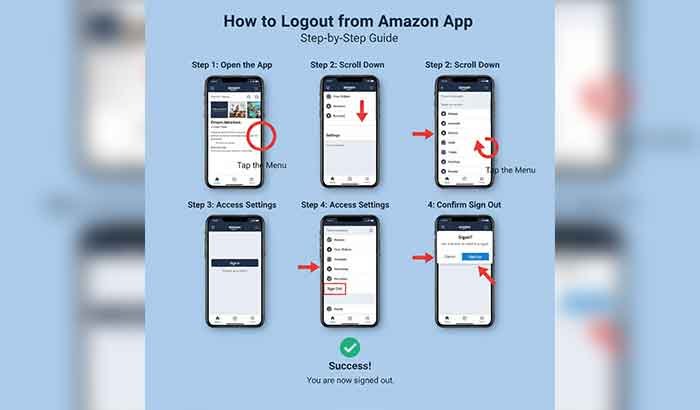 How to logout from Amazon app